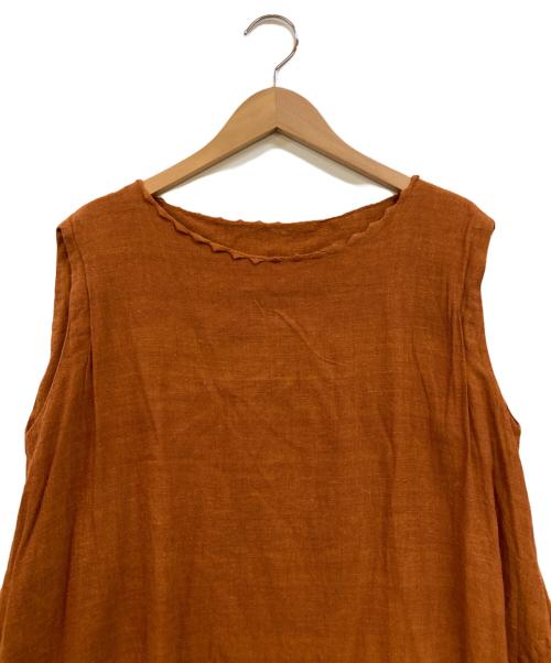 babaghuri（ババグーリ）babaghuri (ババグーリ) コットンノースリーブワンピース ブラウン サイズ:Mの古着・服飾アイテム