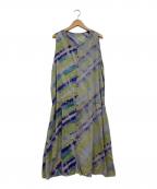 JURGEN LEHLヨーガンレール）の古着「マーブルシアーノースリーブワンピース」｜グレー×パープル