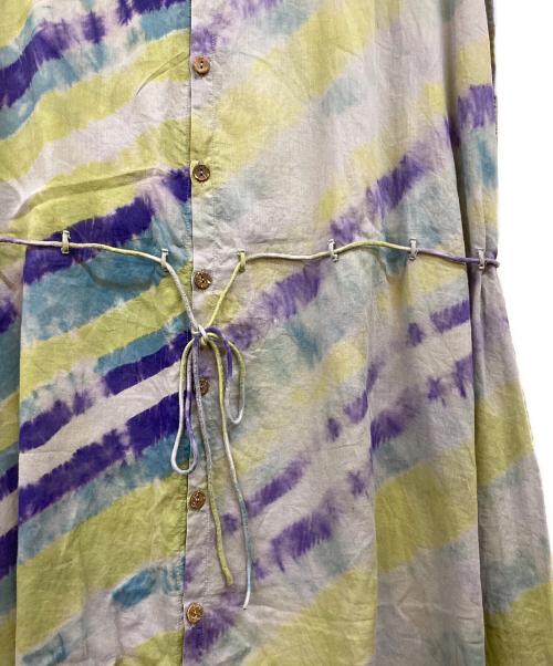 JURGEN LEHL（ヨーガンレール）JURGEN LEHL (ヨーガンレール) マーブルシアーノースリーブワンピース グレー×パープル サイズ:下記参照の古着・服飾アイテム