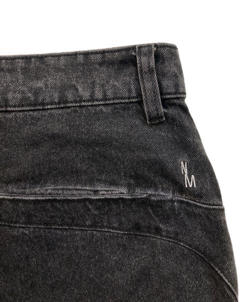 NOMANUAL（ノーマニュアル）NOMANUAL (ノーマニュアル) シールド デニム バルミューダ ハーフパンツ ウオッシュド ブラック サイズ:100(L)の古着・服飾アイテム