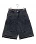NOMANUAL（ノーマニュアル）の古着「シールド デニム バルミューダ ハーフパンツ」｜ウオッシュド ブラック