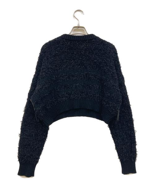 Ameri（アメリ）AMERI (アメリ) RIBBON TAPE SHORT KNIT TOP ブラック サイズ:Fの古着・服飾アイテム