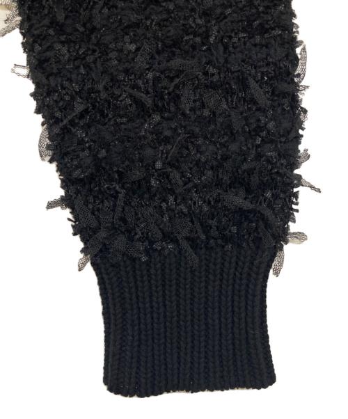 Ameri（アメリ）AMERI (アメリ) RIBBON TAPE SHORT KNIT TOP ブラック サイズ:Fの古着・服飾アイテム