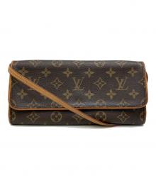 LOUIS VUITTON（ルイ ヴィトン）の古着「ポシェットツインGM モノグラム ショルダーバッグ」｜ブラウン