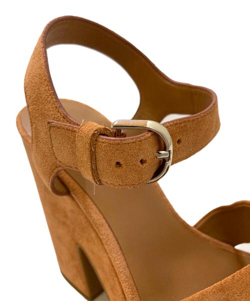 Kate Spade（ケイトスペード）Kate Spade (ケイトスペード) チャンキーヒールストラップサンダル オレンジ サイズ:7 1/2Mの古着・服飾アイテム