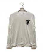 BURBERRY LONDONバーバリーロンドン）の古着「LONG-SLEEVE MONOGRAM MOTIF COTTON TOP ロングスリーブカットソー」｜ホワイト