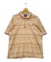 OLD STUSSY（オールドステューシー）の古着「紺タグ ワンポイント刺繍ポロシャツ」｜ベージュ
