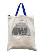 AWW Magazineアウウマガジン）の古着「AWW BELIEVE BAG トートバッグ Tote Bag」｜ベージュ×ブルー