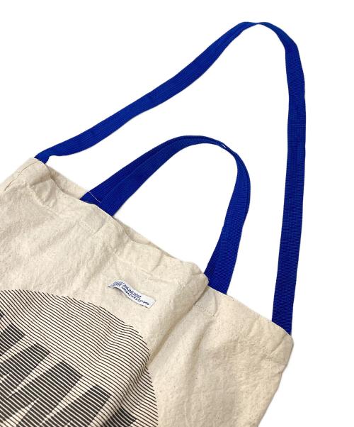AWW Magazine（アウウマガジン）AWW Magazine (アウウマガジン) AWW BELIEVE BAG トートバッグ Tote Bag ベージュ×ブルーの古着・服飾アイテム