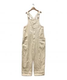 HARVESTY（ハーベスティー）の古着「コットンチノクロス 製品染 オーバーオール」｜アイボリー