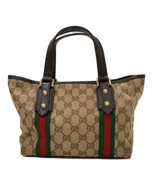 GUCCI（グッチ）GUCCI (グッチ) シェリーラインハンドバッグ ベージュの古着・服飾アイテム