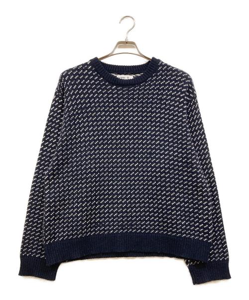 BACKERS（バッカーズ）Backers (バッカーズ) バーズアイニット セーター ネイビー サイズ:Ｍの古着・服飾アイテム