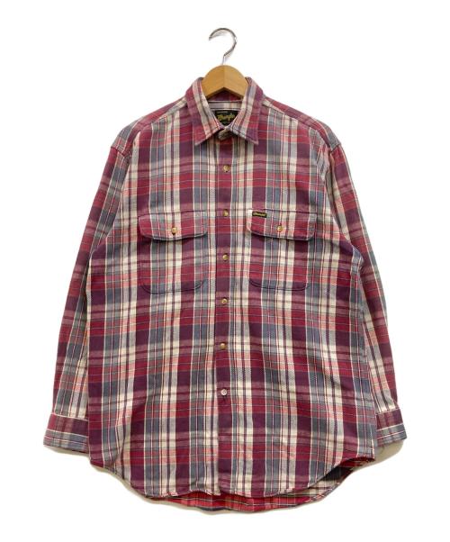 Wrangler（ラングラー）Wrangler (ラングラー) 90's USA製 ネルシャツ パープル×レッド サイズ:Lの古着・服飾アイテム