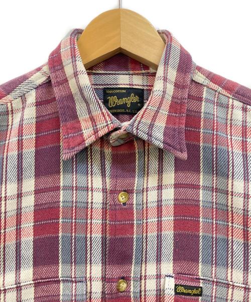 Wrangler（ラングラー）Wrangler (ラングラー) 90's USA製 ネルシャツ パープル×レッド サイズ:Lの古着・服飾アイテム
