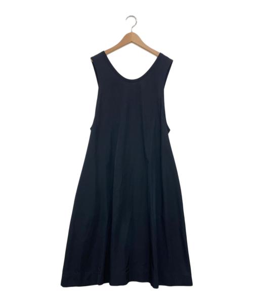 MARGARET HOWELL（マーガレットハウエル）MARGARET HOWELL (マーガレットハウエル) Glazed Cotton CUPRA ノースリーブワンピース ブラック サイズ:1の古着・服飾アイテム