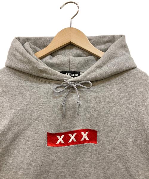 GOD SELECTION XXX（ゴッドセレクショントリプルエックス）GOD SELECTION XXX (ゴッドセレクショントリプルエックス) ボックスロゴフーディー グレー サイズ:XLの古着・服飾アイテム