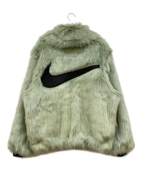 NIKE（ナイキ）NIKE (ナイキ) AMBUSH (アンブッシュ) Reversible Faux Fur Coat Jacket リバーシブルフェイクファージャケット グリーン×ブルー サイズ:Sの古着・服飾アイテム