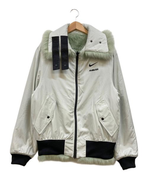 NIKE（ナイキ）NIKE (ナイキ) AMBUSH (アンブッシュ) Reversible Faux Fur Coat Jacket リバーシブルフェイクファージャケット グリーン×ブルー サイズ:Sの古着・服飾アイテム