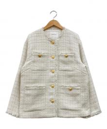 CADUNE（カデュネ）の古着「金釦ツイードジャケット」｜ホワイト