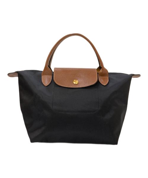 LONGCHAMP（ロンシャン）LONGCHAMP (ロンシャン) ル プリアージュ ハンドバッグ ブラック×ブラウンの古着・服飾アイテム