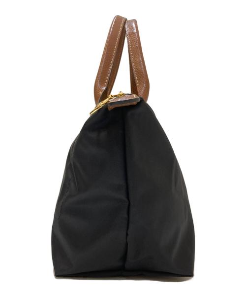 LONGCHAMP（ロンシャン）LONGCHAMP (ロンシャン) ル プリアージュ ハンドバッグ ブラック×ブラウンの古着・服飾アイテム