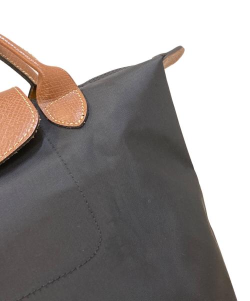 LONGCHAMP（ロンシャン）LONGCHAMP (ロンシャン) ル プリアージュ ハンドバッグ ブラック×ブラウンの古着・服飾アイテム