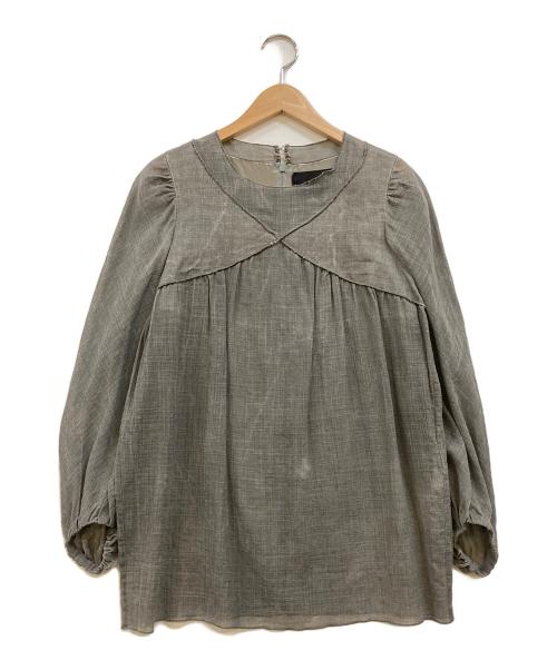 DRAWER（ドゥロワー）DRAWER (ドゥロワー) シースルーブラウス グレー サイズ:38の古着・服飾アイテム