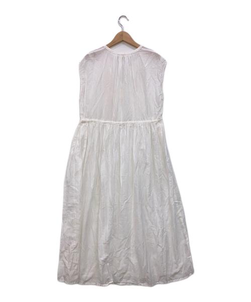 ne quittez pas（ヌキテパ）ne quittez pas (ヌキテパ) スリットネックコットンフレアワンピース ホワイト サイズ:下記参照の古着・服飾アイテム