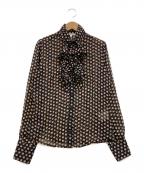 NARA CAMICIEナラカミーチェ）の古着「スタンドフリル シフォンブラウス」｜ブラック