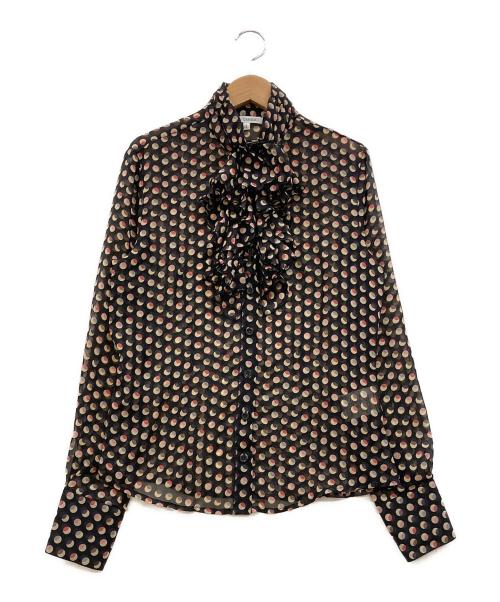 NARA CAMICIE（ナラカミーチェ）NARA CAMICIE (ナラカミーチェ) スタンドフリル シフォンブラウス ブラック サイズ:1の古着・服飾アイテム