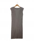 PLEATS PLEASEプリーツプリーズ）の古着「プリーツノースリーブワンピース」｜グレー