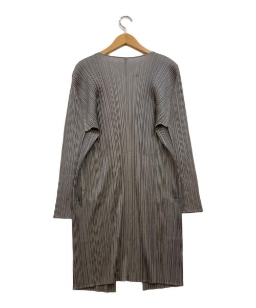 PLEATS PLEASE（プリーツプリーズ）PLEATS PLEASE (プリーツプリーズ) プリーツロングカーディガン グレー サイズ:3の古着・服飾アイテム