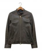 HAREハレ）の古着「シングルレザーライダースジャケット」｜ブラック