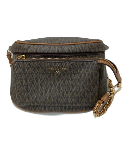 MICHAEL KORS（マイケル・コース）MICHAEL KORS (マイケルコース) SLATER MD MESSENGER ショルダーバッグ ブラウンの古着・服飾アイテム