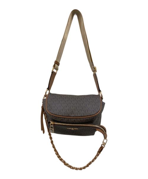 MICHAEL KORS（マイケル・コース）MICHAEL KORS (マイケルコース) SLATER MD MESSENGER ショルダーバッグ ブラウンの古着・服飾アイテム