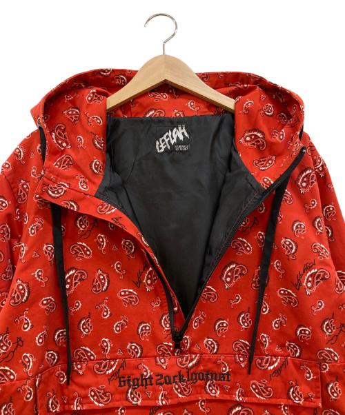 LEFLAH（レフラー）LEFLAH (レフラー) ペイズリーアノラックパーカー レッド サイズ:Lの古着・服飾アイテム