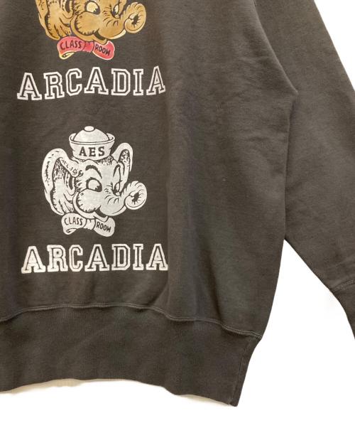 WAREHOUSE & CO（ウェアハウスアンドコー）WAREHOUSE & CO (ウェアハウスアンドコー) BEAMS BOY (ビームスボーイ) 別注フロッキープリントスウェット ブラウン サイズ:Ｌの古着・服飾アイテム