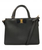 Salvatore Ferragamoサルヴァトーレ フェラガモ）の古着「ヴァラリボン2WAYトレイシーバッグ」｜ブラック