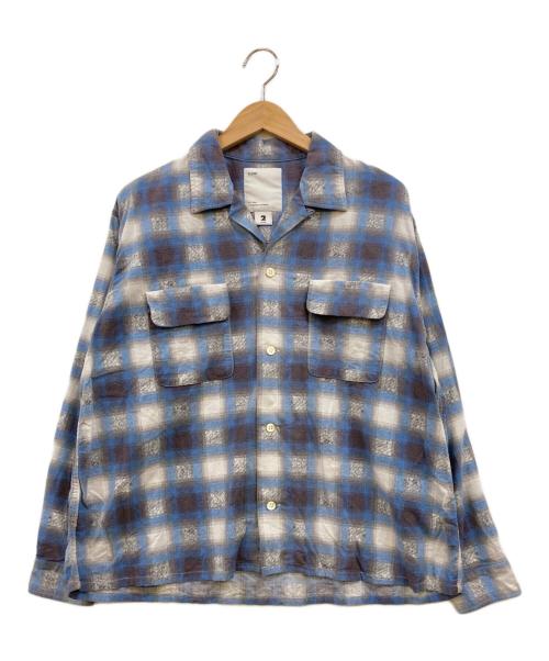 ALONE（アローン）ALONE (アローン) Big Printed Flannel Shirt ブルー サイズ:2の古着・服飾アイテム