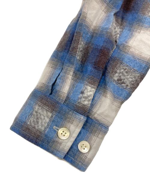 ALONE（アローン）ALONE (アローン) Big Printed Flannel Shirt ブルー サイズ:2の古着・服飾アイテム