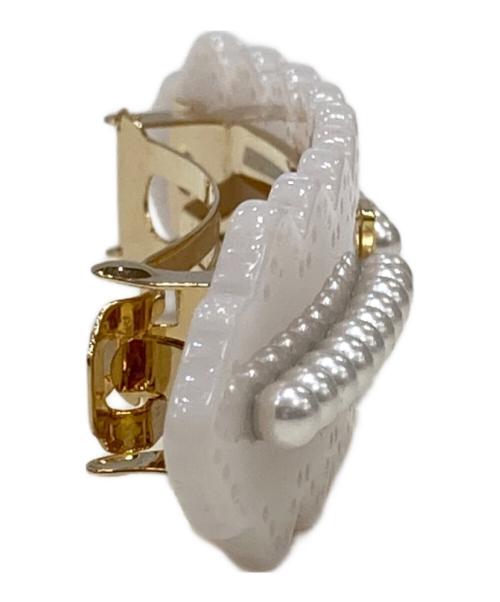 ALEXANDRE de Paris（アレクサンドルドゥパリ）ALEXANDRE DE PARIS (アレクサンドルドゥパリ) パールデザイン バレッタ ホワイトの古着・服飾アイテム