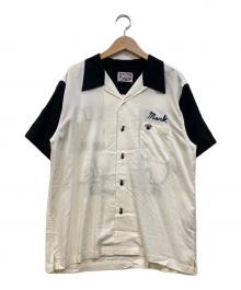 HOUSTON（ヒューストン）の古着「レーヨンボウリングシャツ」｜ホワイト×ブラック