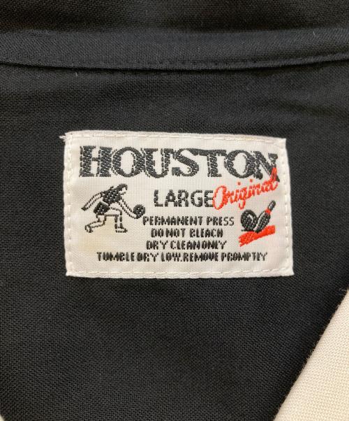 HOUSTON（ヒューストン）HOUSTON (ヒューストン) レーヨンボウリングシャツ ホワイト×ブラック サイズ:Lの古着・服飾アイテム