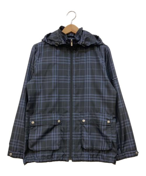 BURBERRY GOLF（バーバリーゴルフ）BURBERRY GOLF (バーバリーゴルフ) ノバチェック フーデット切替 ジャケット ネイビー×ブラック サイズ:Mの古着・服飾アイテム