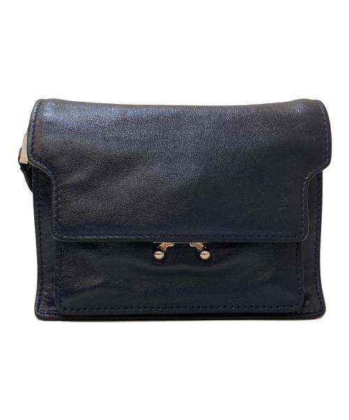 MARNI（マルニ）MARNI (マルニ) TRUNK SOFT カーフスキンミニショルダーバッグ ネイビーの古着・服飾アイテム