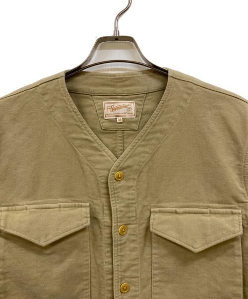 SOUND MAN（サウンドマン）SOUND MAN (サウンドマン) ハンティングノーカラージャケット ベージュ サイズ:38の古着・服飾アイテム