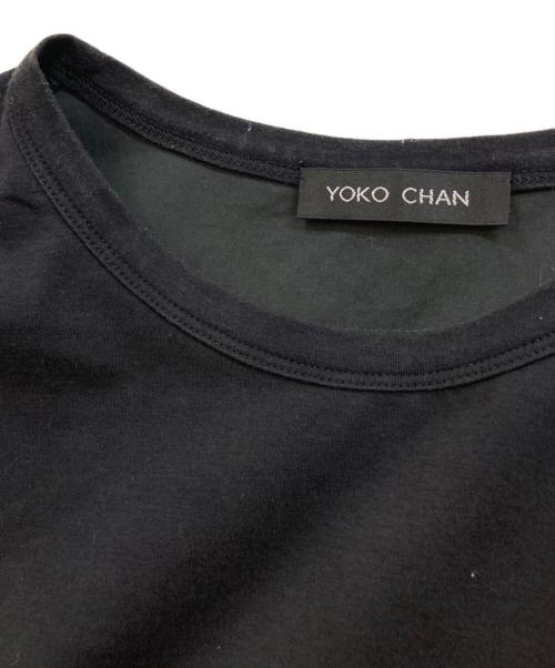 YOKO CHAN（ヨーコチャン）YOKO CHAN (ヨーコチャン) バックヘムフリル切替 クルーネック半袖カットソー ブラック サイズ:38の古着・服飾アイテム