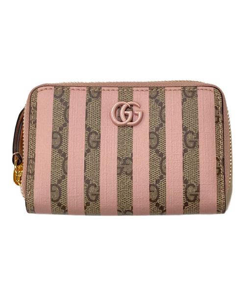 GUCCI（グッチ）GUCCI (グッチ) GGスプリームカードケース ピンクの古着・服飾アイテム
