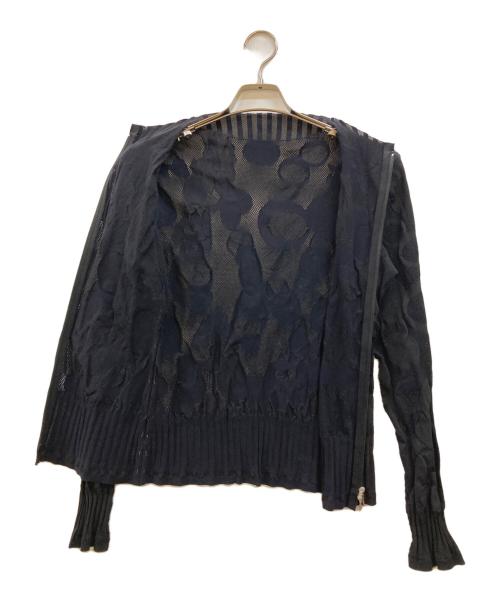 TRUNK HIROKO KOSHINO（トランク ヒロコ コシノ）TRUNK HIROKO KOSHINO (トランク ヒロコ コシノ) ストレッチ ギャザーカーディガン ブラック サイズ:38の古着・服飾アイテム