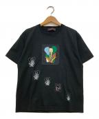 CABANキャバン）の古着「ドライスビンコットン ELEPHANTマーチエンブロイダリーTシャツ」｜ブラック